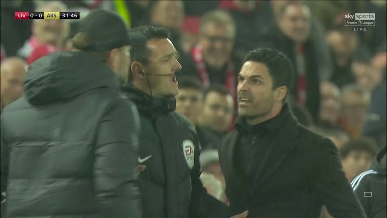 Arteta and Klopp clash