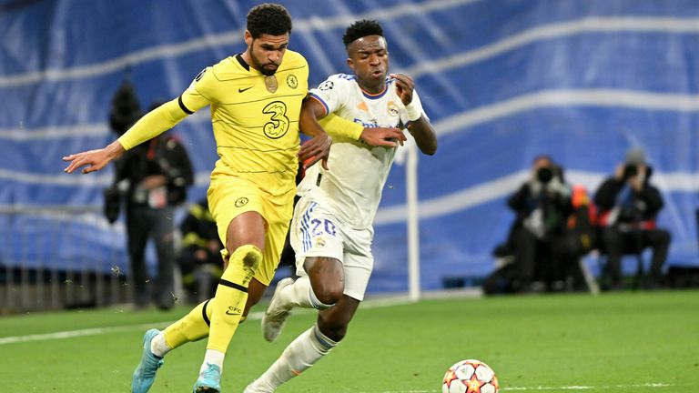 Loftus-Cheek battles away with Vinicius Jr at the Bernabeu