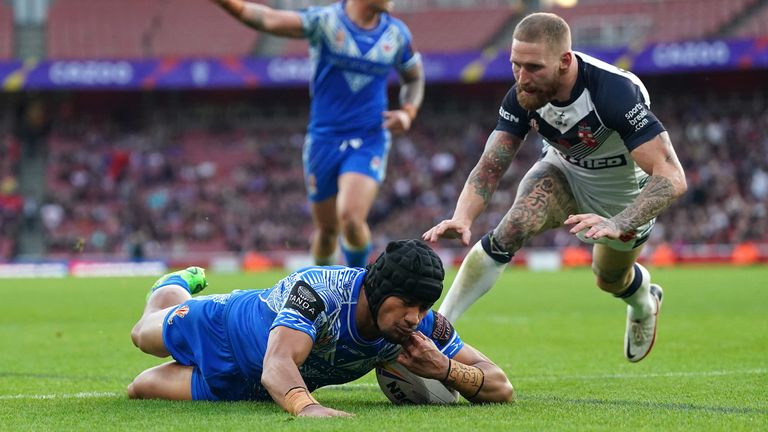 Shaun Wane and Sam Tomkins react to England's 26-27 semi-final loss to Samoa in the Rugby League World Cup.