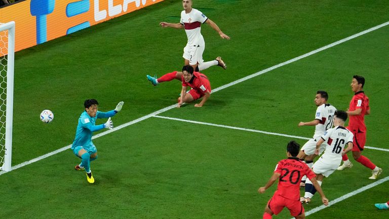 Portugal&#39;s Ricardo Horta scores the opening goal