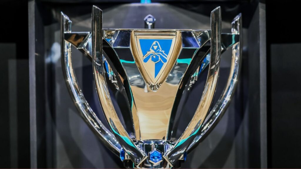 Worlds 2023 championship trophy