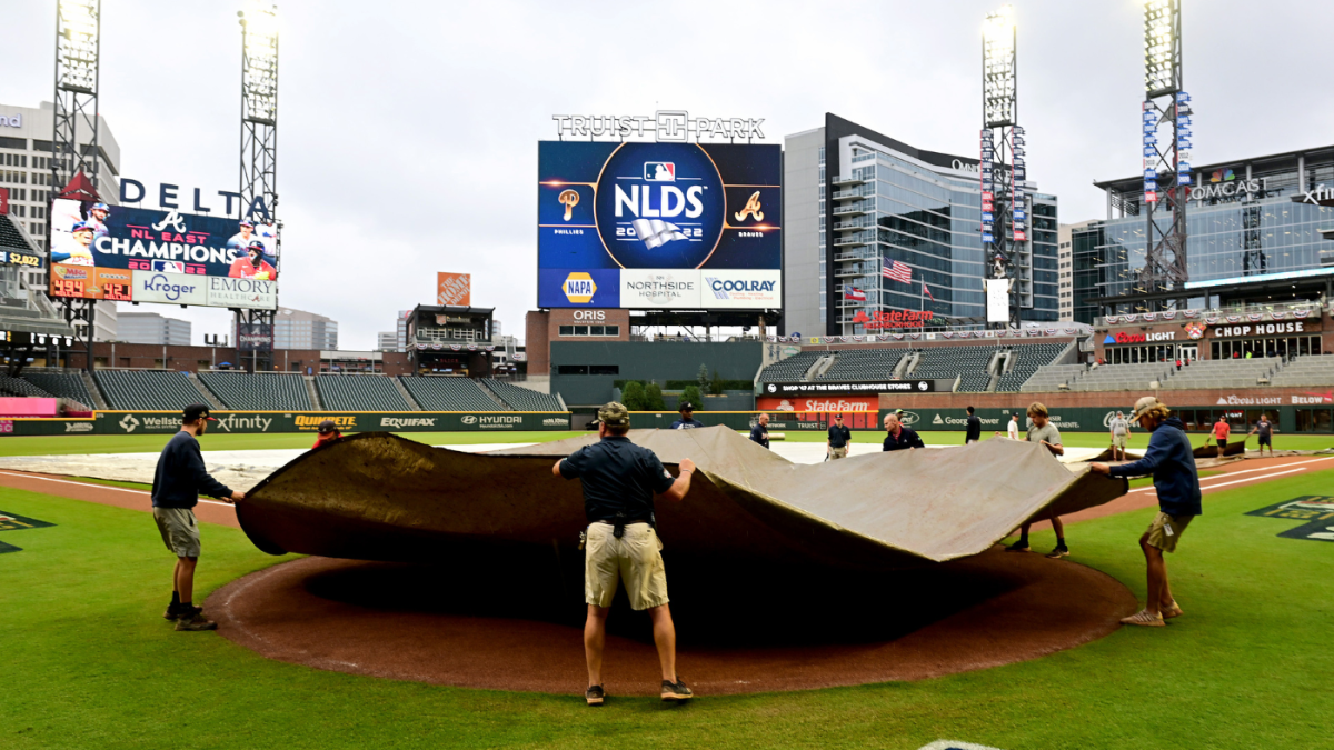 Braves-Phillies NLDS Game 2 delayed by rain, tentative start time around 7:30 p.m.
