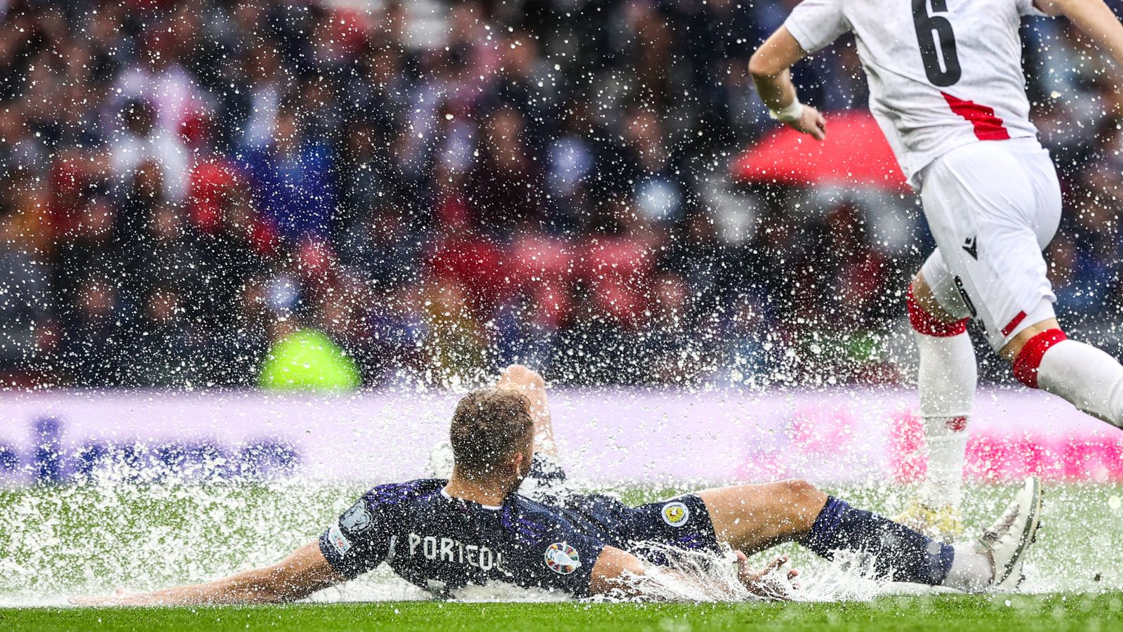 Scotland vs Georgia suspended after seven minutes due to waterlogged pitch before resuming nearly two hours later | Football News