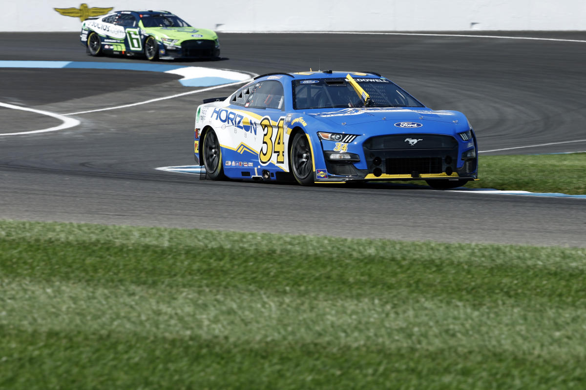Michael McDowell clinches playoff spot, holding off Chase Elliott on the Indy road course