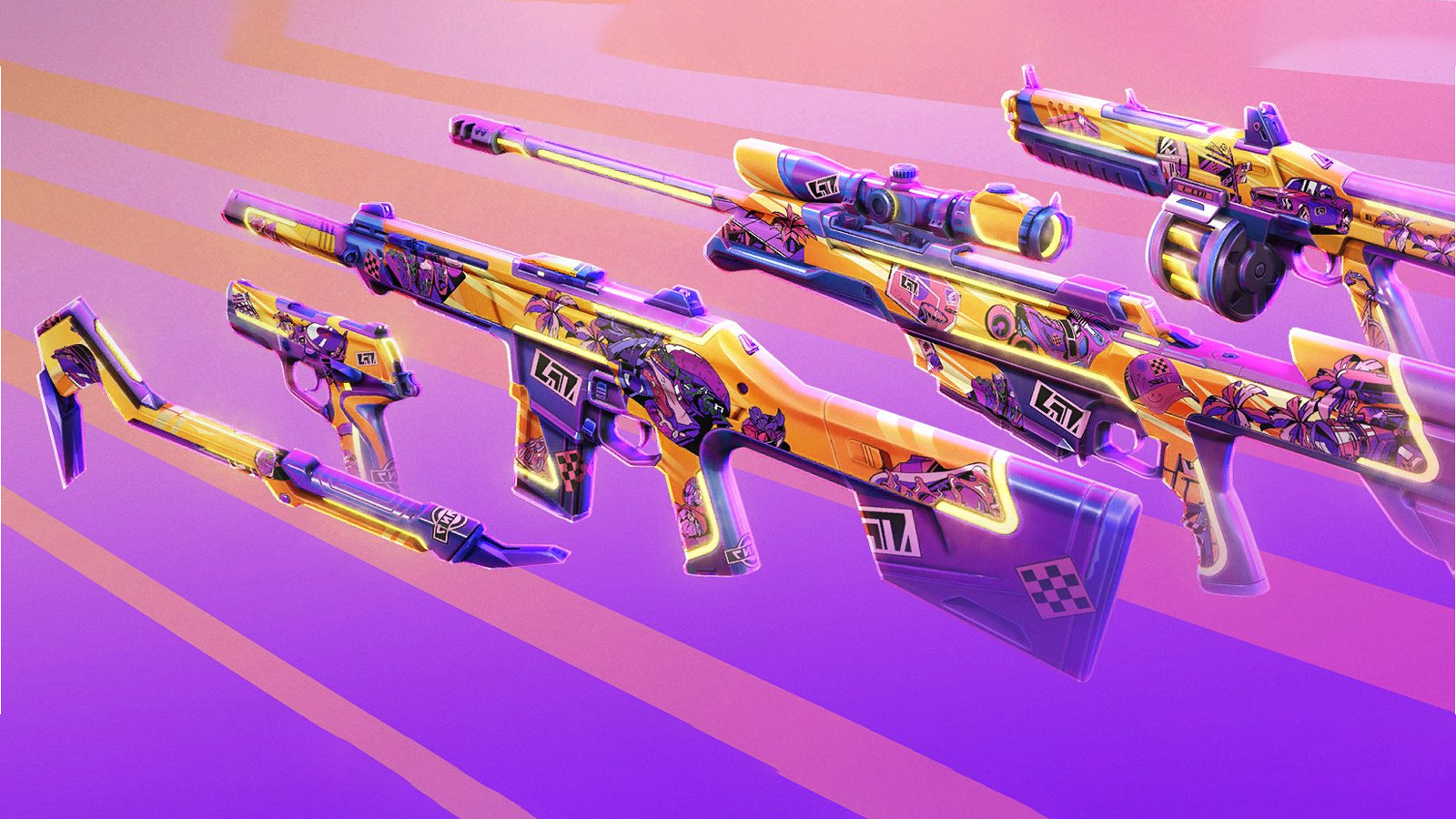 Leaked image of the Valorant Daydreams skin bundle from ValorLeaks on Twitter